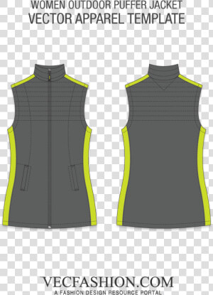 Outdoor Puffer Template Vecfashion   Round Neck Black Shirt Template  HD Png Download