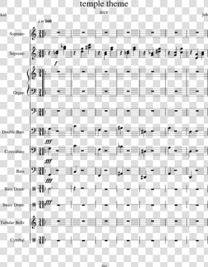 Temple Theme Sheet Music For Voice  Organ  Contrabass    Sheet Music  HD Png Download