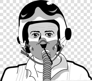 Pilot Drawing Mask   Clipart Black And White Pilot  HD Png Download