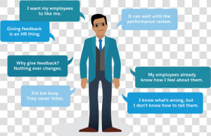 Why Aren T Managers Giving Feedback A Man With Thought   Businessperson  HD Png Download