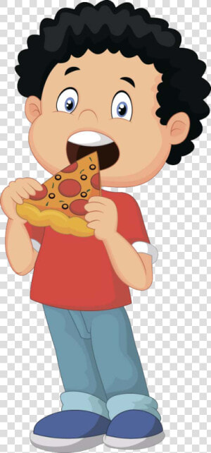 Pizza Delivery Eating Clip Art   Child Eating Pizza Illustration  HD Png Download