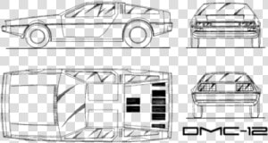 Delorean Clipart Black And White  HD Png Download