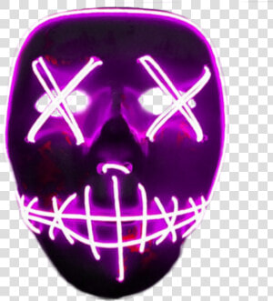  halloween  mask  purge  neon   Led Light Mask  HD Png Download