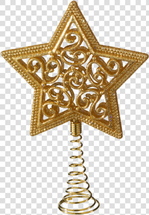 Tree Topper Star With Glitter  Gold   Star Tree Topper Png Transparent  Png Download