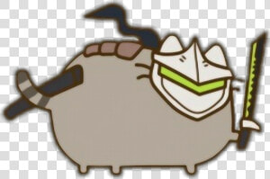  pusheen  overwatch Genji   Genji And Cat Overwatch  HD Png Download