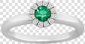 Spark Creations Emerald  amp  Diamond Halo Ring   Pre engagement Ring  HD Png Download