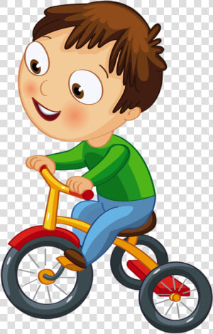 Baby Riding A Tricycle Cartoon  HD Png Download