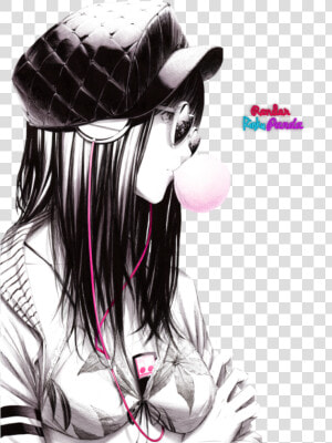 Anime Girl Chewing Bubble Gum  HD Png Download