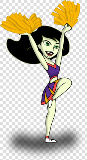 Free Download Cheerleader Clipart Black And White   Kim Possible Shego Cheerleader  HD Png Download