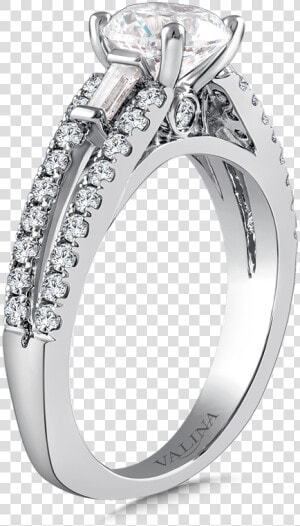 Solitaire With Side Accents Engagement Ring  HD Png Download