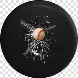 Baseball Broken Glass Shattered Jeep Camper Spare Tire   Circle  HD Png Download