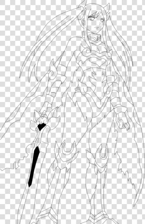 Erza Scarlet Flame Empress Armor Lineart By Cursedicedragon   Armor Erza Scarlet Drawing  HD Png Download