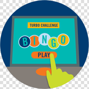 A Finger Touches The Play Button On The Turbochallenge   Circle  HD Png Download