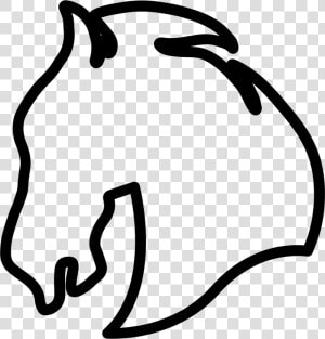 Horse Head Facing Left Outline Variant   Png Outline Horse Head  Transparent Png