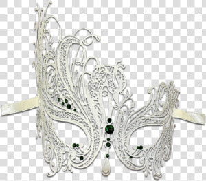 White Series Swan Metal Filigree Laser Cut Venetian   Tiara  HD Png Download