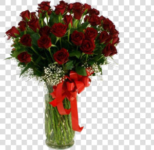 50 Red Roses In Vase   Vase  HD Png Download