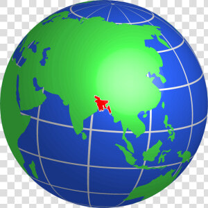 Bangladesh Globe Clip Arts   World Map Globe Bangladesh  HD Png Download