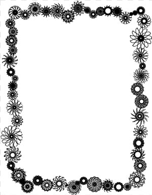 Black And White Flower Border Clipart Clipart Library   Flower Border Clipart Black And White  HD Png Download