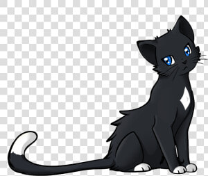 Kitten Clipart Anime Cat   Black And White Cat Anime  HD Png Download