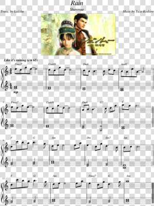 Shenmue Main Theme Piano Sheet Music  HD Png Download