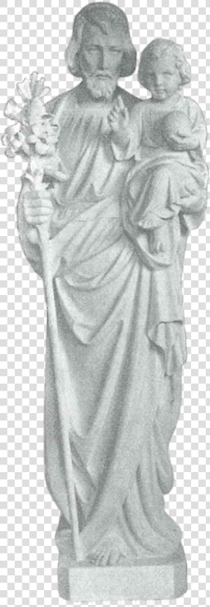 Joseph And Lillies Granite Statue   Statue  HD Png Download