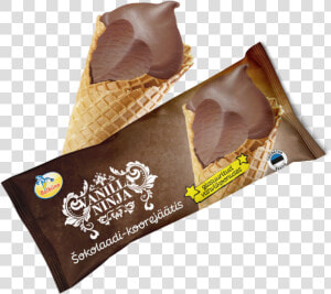 Vanilla Ninja Chocolate Dairy Ice Cream On Wafer Cone   Chocolate  HD Png Download