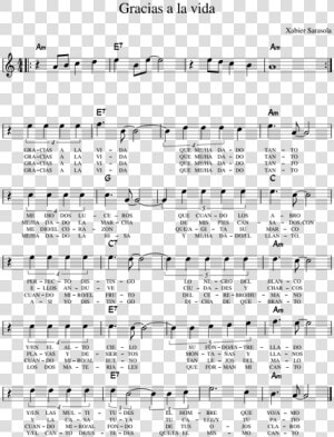 Partitura Voz Gracias A La Vida  HD Png Download