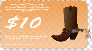 Arizona Saddlery  10 Coupon   Cowboy Boot Clip Art  HD Png Download