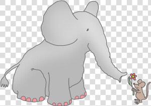 Elephant And Mouse Clip Art   Elephant Is Bigger Than A Mouse  HD Png Download