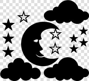 Sticker Etoiles Lune Et Nuages Ambiance Sticker Kc   Star Icon Set  HD Png Download