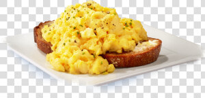 Breakfast Eggs Png   Fluffy Scrambled Eggs On Toast  Transparent Png