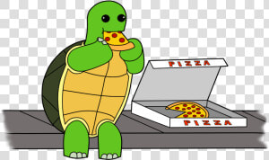 Turtle Eats A Pizza   Eating Turtle Clipart  HD Png Download