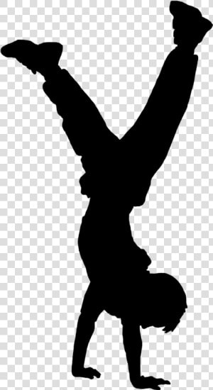 Clip Art Of Doing Handstand Dance   Handstand Male Gymnast Silhouette  HD Png Download