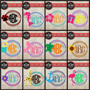 Monogram Frames Bundle Example Image   Circle  HD Png Download