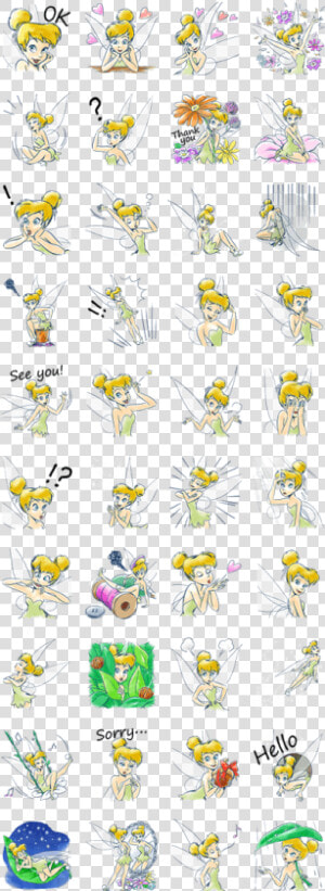 Tinker Bell   Tinker Bell Line Sticker  HD Png Download