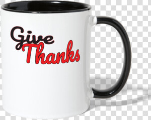 Give Thanks Contrast Mug Contrast Coffee Mug Spod   Mug  HD Png Download