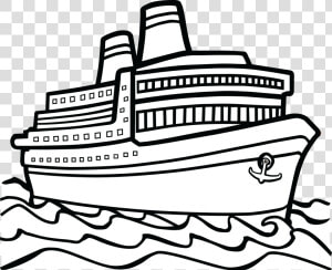 Cruise Ship Clipart Black And White   Png Download   Ship Clipart Black And White  Transparent Png