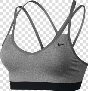 Grey And Black Nike Sports Bra   Png Download   Top Nike Pro Indy Strappy Bra  Transparent Png