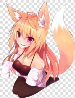  kawaii  kitsune  animegirl  kitsunegirl  fox  foxgirl   Cartoon  HD Png Download