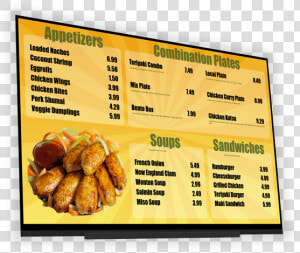 Jamaican Restaurant Digital Menu Board  HD Png Download