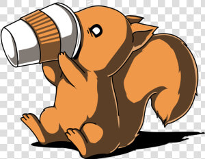 Clipart Squirrel September   Squirrel Drinking Coffee Animated  HD Png Download