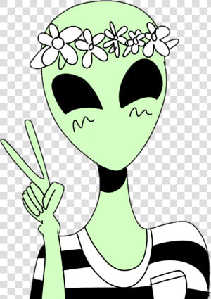 Alien Clipart Png  flower Tumblr Aesthetic Report Abuse   Alien With Flower Crown  Transparent Png