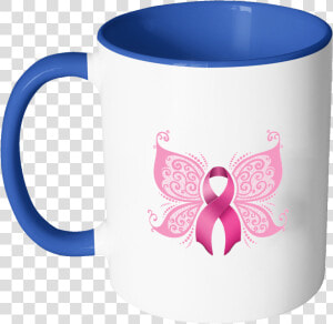 Butterfly Pink Ribbon Breast Cancer Awareness 11oz   Breast Cancer Awareness Clipart  HD Png Download