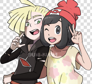 Pokemon Gladion And Moon  HD Png Download