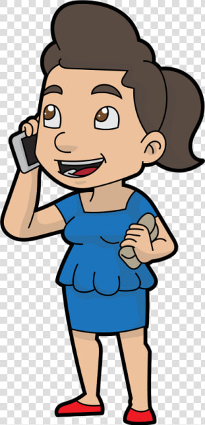 Transparent Cartoon Phone Png   Chatting On The Phone Cartoon  Png Download