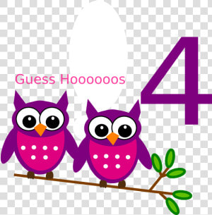 4th Birthday Owl Clip Art   Pink Owl Owl Cute Clipart  HD Png Download