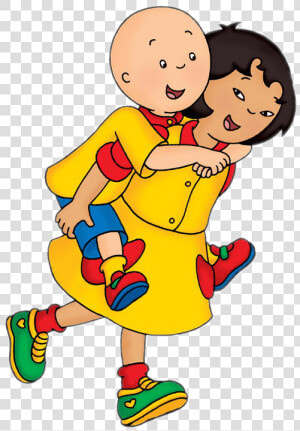 Caillou On Sarah S Back   Caillou And Sarah  HD Png Download