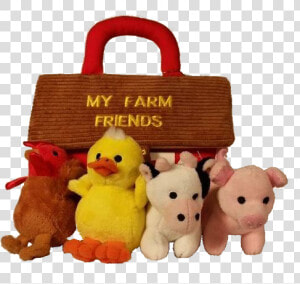 Stuffed Animal Farm Friends   Carrier Bag Of Stuffed Animals  HD Png Download