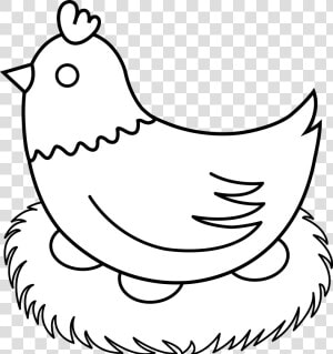 Free Farm Animal Clipart   Black And White Clipart Hen  HD Png Download