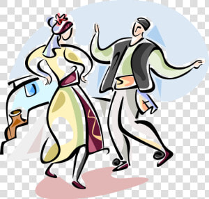 Vector Dancer Ethnic Banner Royalty Free   Greek Traditional Dance Vector  HD Png Download